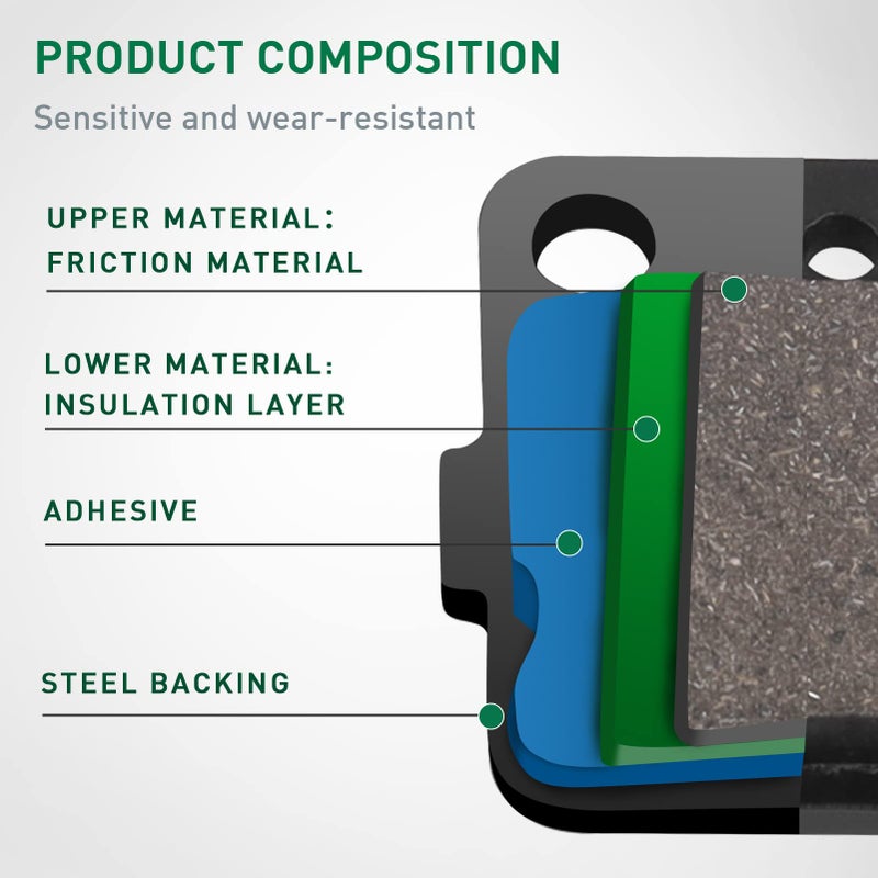 cyleto Warrior 350 Front and Rear Carbon Fibre Brake Pads Kits for Yamaha Banshee 350 1990-2006 / Wolverine 350 1995-2005/Blaster 200 2003-2006/ Warrior 350 1989-2004/ Raptor 125 YFM125 2011 - Image 3
